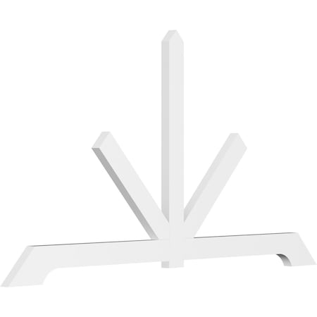 Ekena Millwork Vanguard Architectural Grade PVC Gable Bracket, 84"W x 45 1/2"H x 2"D x 4"F, 13/12 Pitch GBP084X46X0204VAN00